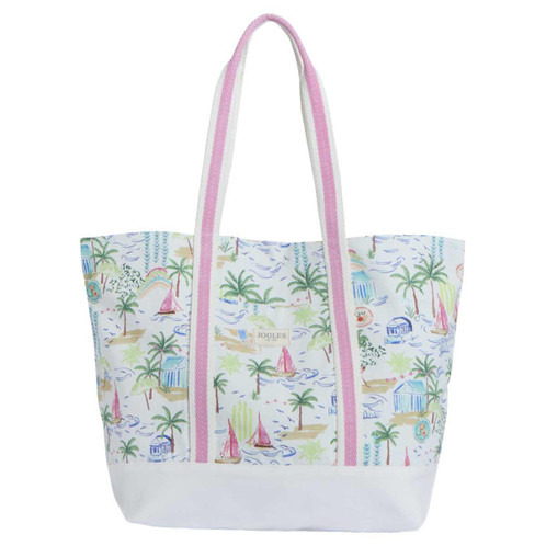 Palm Print Joules Womens Promenade Canvas Tote Bag