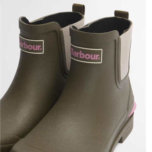 Olive Barbour Womens Abbeyfield Welly tabs