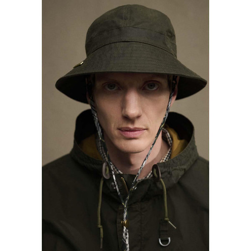 Green Barbour Mens Spectator 6 Panel Bucket Hat lifestyle3