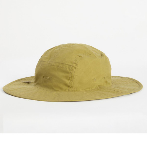 Golden Green Barbour Mens Transport 5 Panel Bucket Hat back