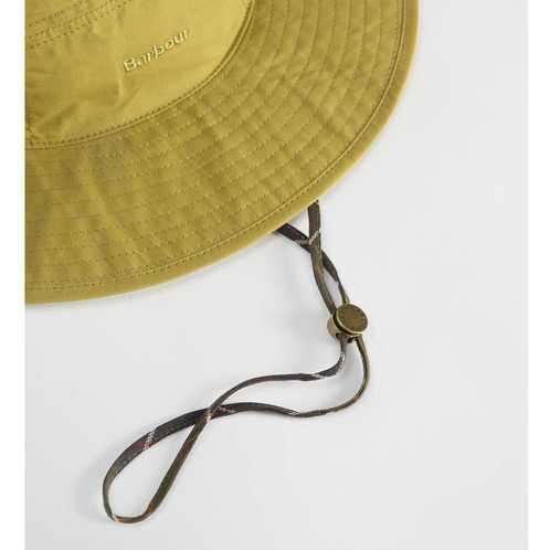 Golden Green Barbour Mens Transport 5 Panel Bucket Hat cord