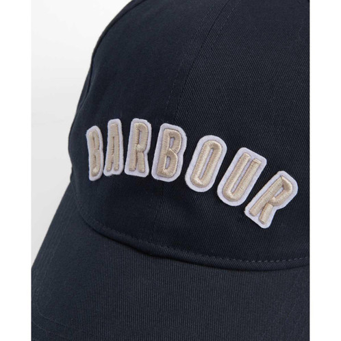 Navy Barbour Mens Campbell Sports Cap logo