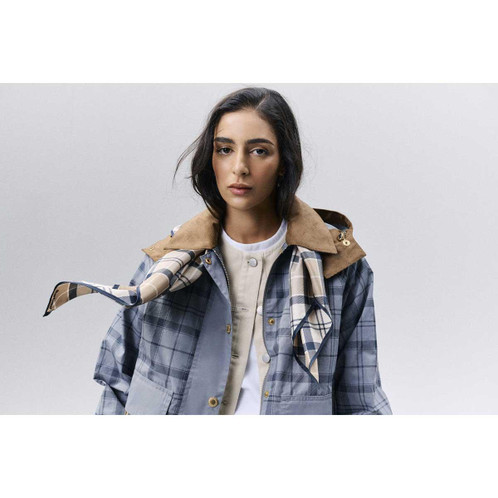 Dress Indigo Tartan Barbour Kinsale Head/Neck Scarf lifestyle