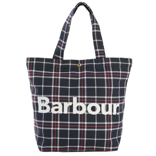 Navy/Red Check Barbour Mini Telfield Tartan Tote