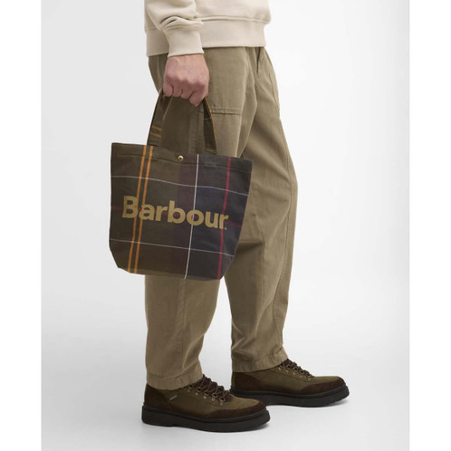 Classic Tartan Barbour Mini Telfield Tartan Tote on model