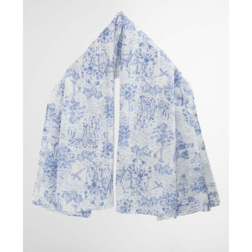 White Barbour Womens Wisteria Scarf flat