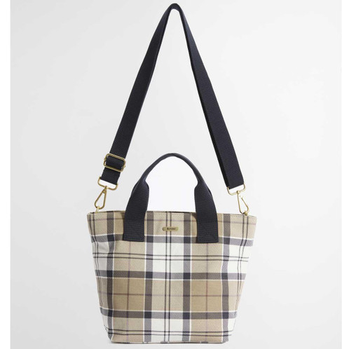 Rosewood Tartan Barbour Maisy Tartan Tote Bag strap