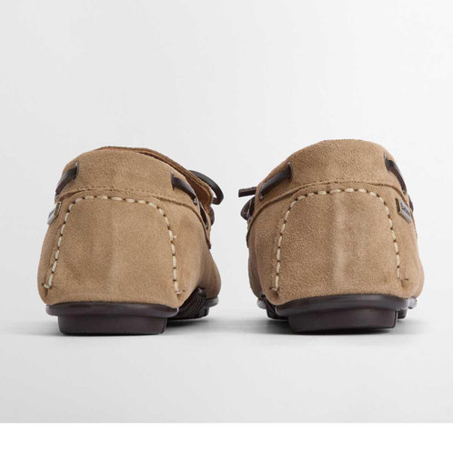 Taupe Suede Barbour Courage Driving Shoe back