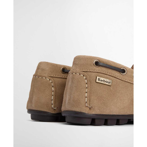Taupe Suede Barbour Courage Driving Shoe heel
