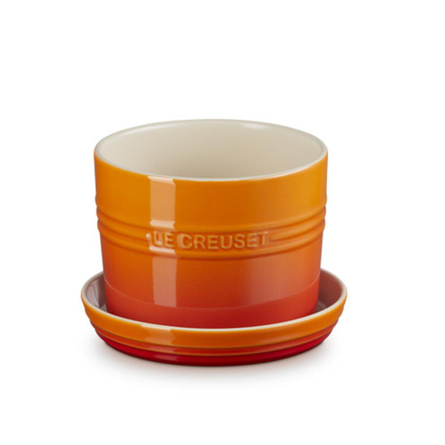 Le Creuset Stoneware Herb Planter with Tray Volcanic
