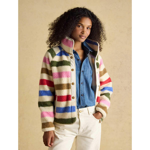 Multi Bright Joules Womens Eva Borg Fleece Jacket On Model