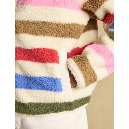 Multi Bright Joules Womens Eva Borg Fleece Jacket Pocket Detail