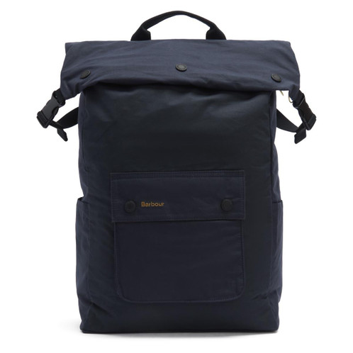 Navy Barbour Transport Foldover Backpack Bag