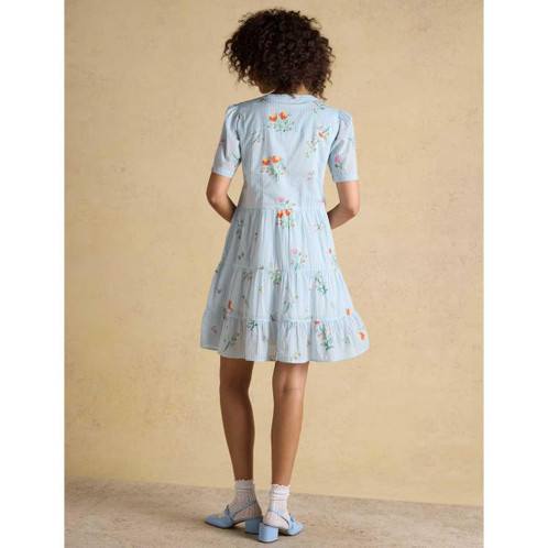 Blue Joules Womens Ariella Tiered Dress On Model Back