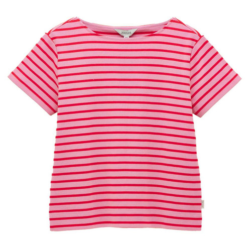 Pink/Red Joules Womens Harbour Short Sleeve Top