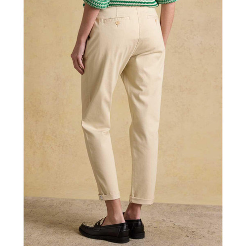 Sand Joules Womens Slim Fit Chino Trousers On Model Rear