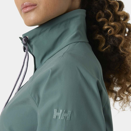 Opal Green Helly Hansen Womens Positano Light Jacket collar