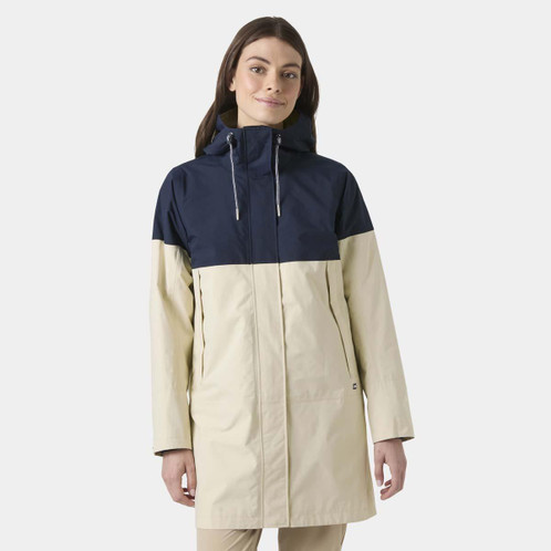 Cream Helly Hansen Womens Koster Rain Coat on model