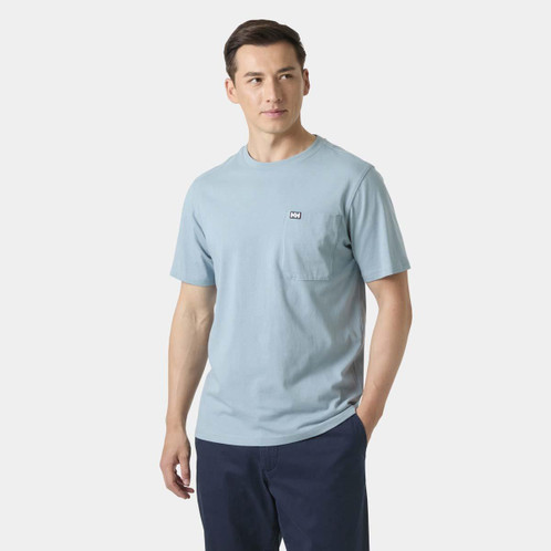 Windy Blue Helly Hansen Mens Hudson T-Shirt on model