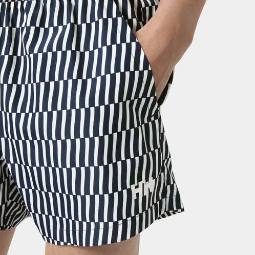 Navy Offset Stripe AOP Helly Hansen Mens Newport Trunks 4.5" pocket