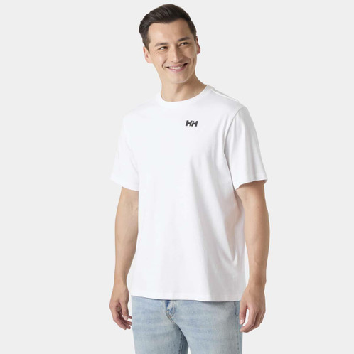 White Helly Hansen Mens Core T-Shirt 2.0 on model
