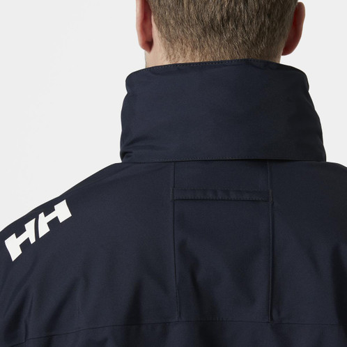 Navy Helly Hansen Mens Crew Hooded Jacket 2.0 lifestyle collar