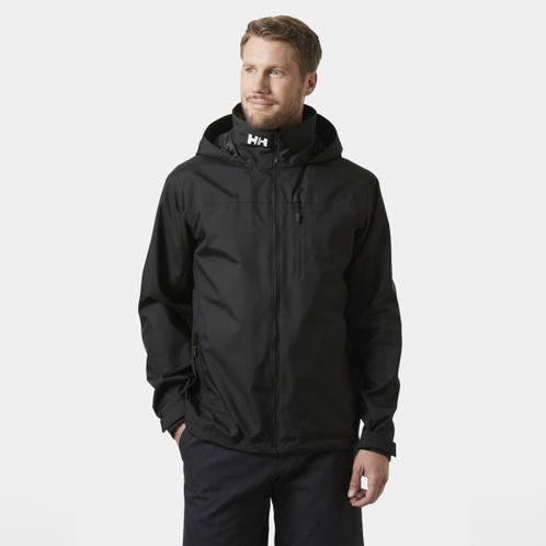 Black Helly Hansen Mens Crew Hooded Jacket 2.0