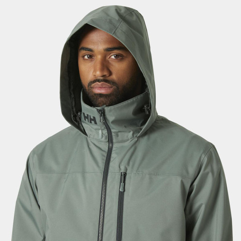 Grey Cactus Helly Hansen Mens Crew Hooded Jacket 2.0 hood