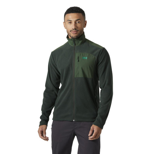 Dark Jungle Helly Hansen Mens Daybreaker Block Microfleece Jacket on model