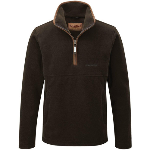 Dark Olive Schoffel Mens Berkeley 1/4 Zip Fleece