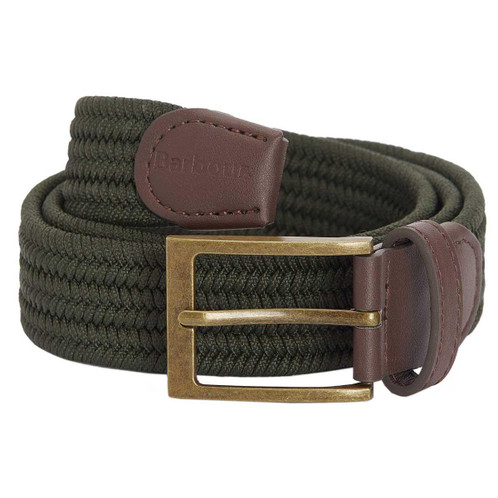 Dark Olive Barbour Nevis Stretch Webbing Belt
