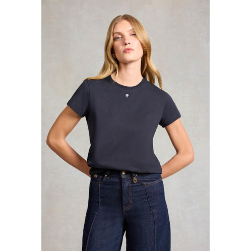 Ink Navy Holland Cooper Womens Monogram Tee On model