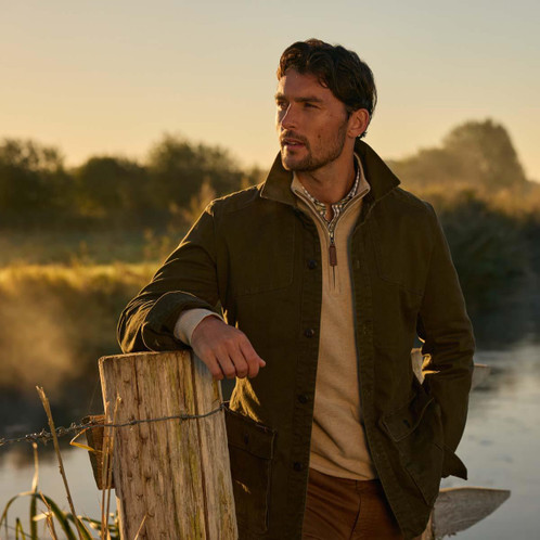 Beetle Green Schoffel Mens Porthleven 1/4 Zip Jumper lifestyle2