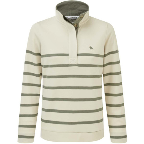 Pale Stone/Agave Green Stripe Schoffel Womens Sandown Sweatshirt