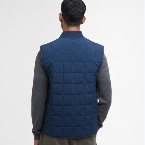 Dark Navy Barbour Mens Elmstone Quilted Gilet Back