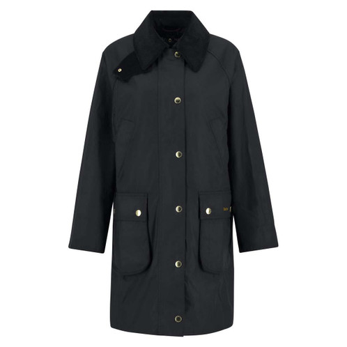 Black/Classic Barbour Womens Long Beadnell Wax Jacket