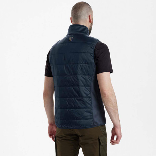 Dark Blue Deerhunter Mens Heat Padded Waistcoat back
