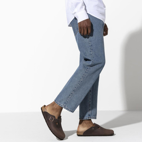 Habana Birkenstock Boston Oiled Leather Clogs Model Side View