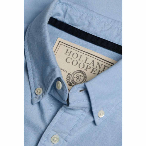 Sky Blue Holland Cooper Mens Classic Oxford Shirt Collar Detail