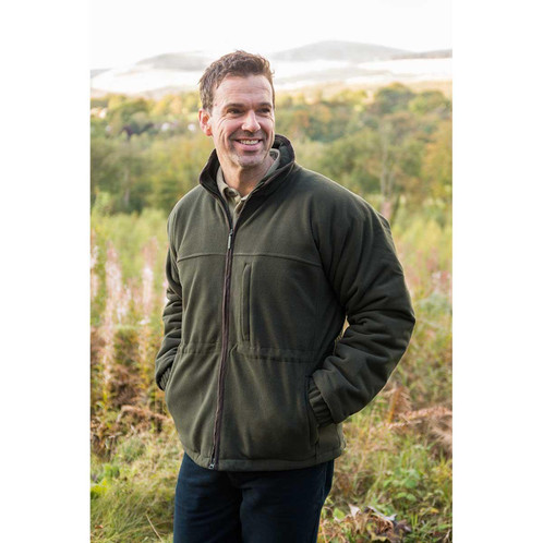 Green Hoggs Of Fife Mens Ghillie II Waterproof Padded Fleece Jacket Lifestyle
