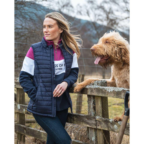 Navy/Merlot Hoggs Of Fife Womens Kingston Rip-Stop Gilet Lifestyle
