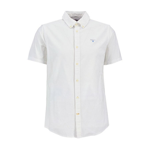 White Barbour Mens Oxtown Short Sleeve Tailored Shirt
