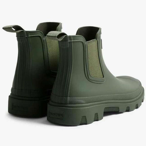 Dark Olive Hunter Unisex Downpour Chelsea Boot back