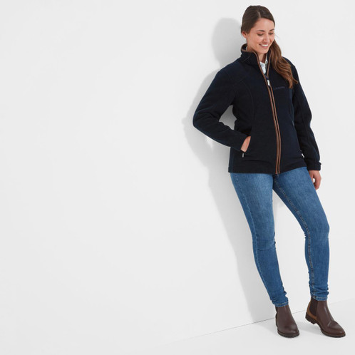 Navy Schoffel Womens Burley Fleece Jacket Lifestyle