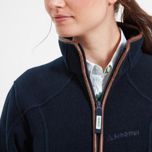 Navy Schoffel Womens Burley Fleece Jacket Lifestyle Detail