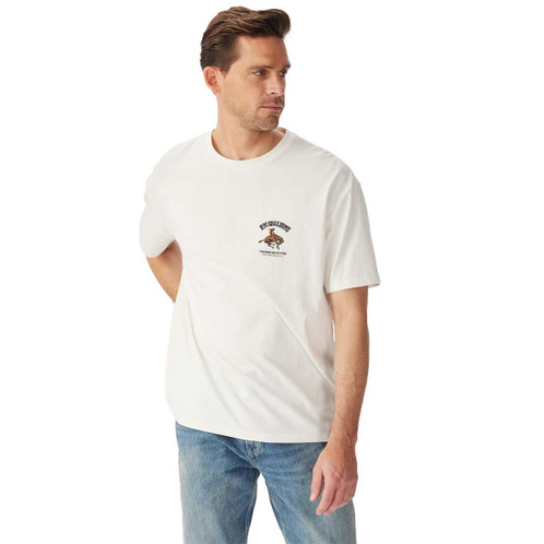 White R.M. Williams Mens Cloudbuster T-Shirt on model