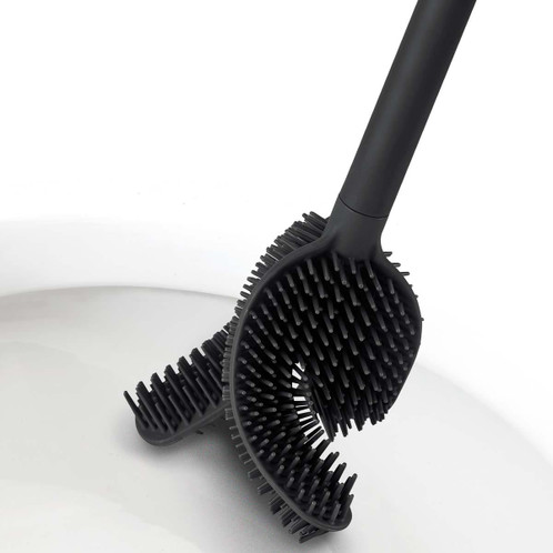 Black Joseph Joseph Flex 360 Toilet Brush In Use