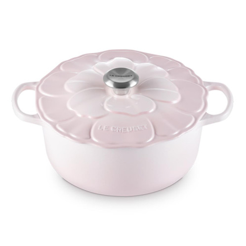 Le Creuset 26cm Cast Iron Petal Casserole Shell Pink