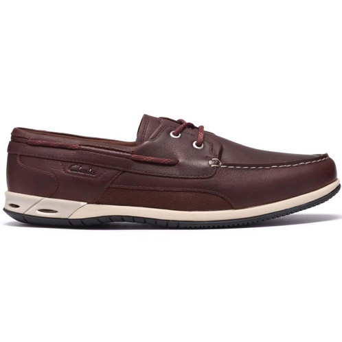 Brown Leather Clarks Mens Orson Sail Boat Shoes Side