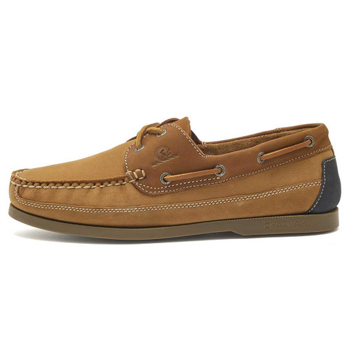 Tan/Navy Chatham x Joules Mens Boardwalk Deck Shoe Side